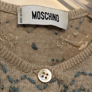 Moschino cardigan crop tan teal size S